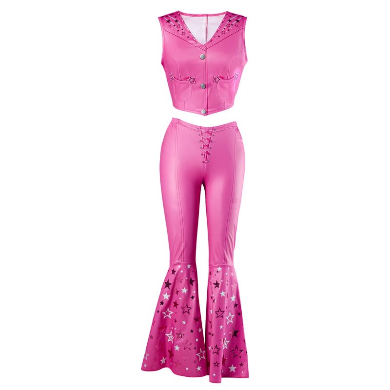 Rubies Womens Western Barbie Costume Flared Pants With Vest and Scarf,