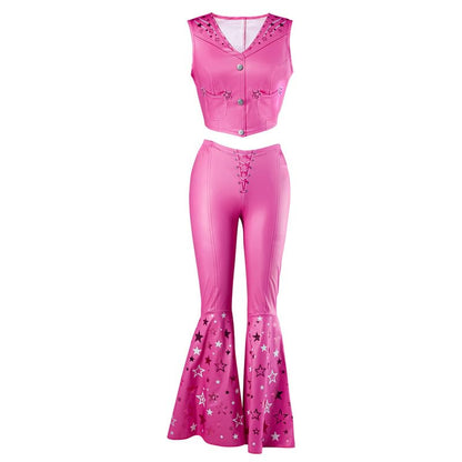 Rubies Womens Western Barbie Costume Flared Pants With Vest and Scarf,