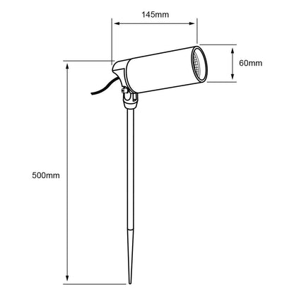 Tecnolite Lámpara Exterior Acento LED 12W 100-240V 3000K 760 lm, Negro/Oro, 12HLED751MV30N