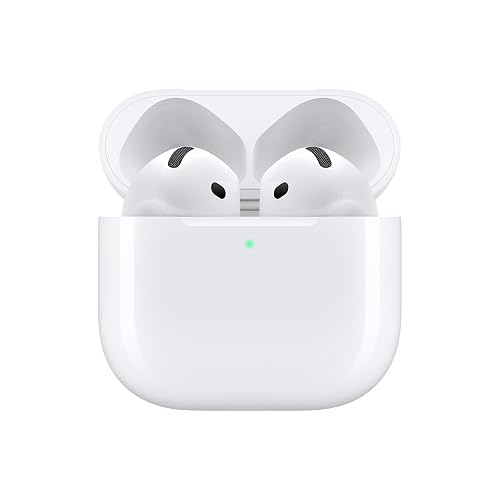 Audífonos inalámbricos AirPods 4 de Apple con Bluetooth, Cancelación Activa de Ruido, Modo Ambiente, Audio Espacial Personalizado, Estuche de Carga con USB-C, Carga inalámbrica, Chip H2