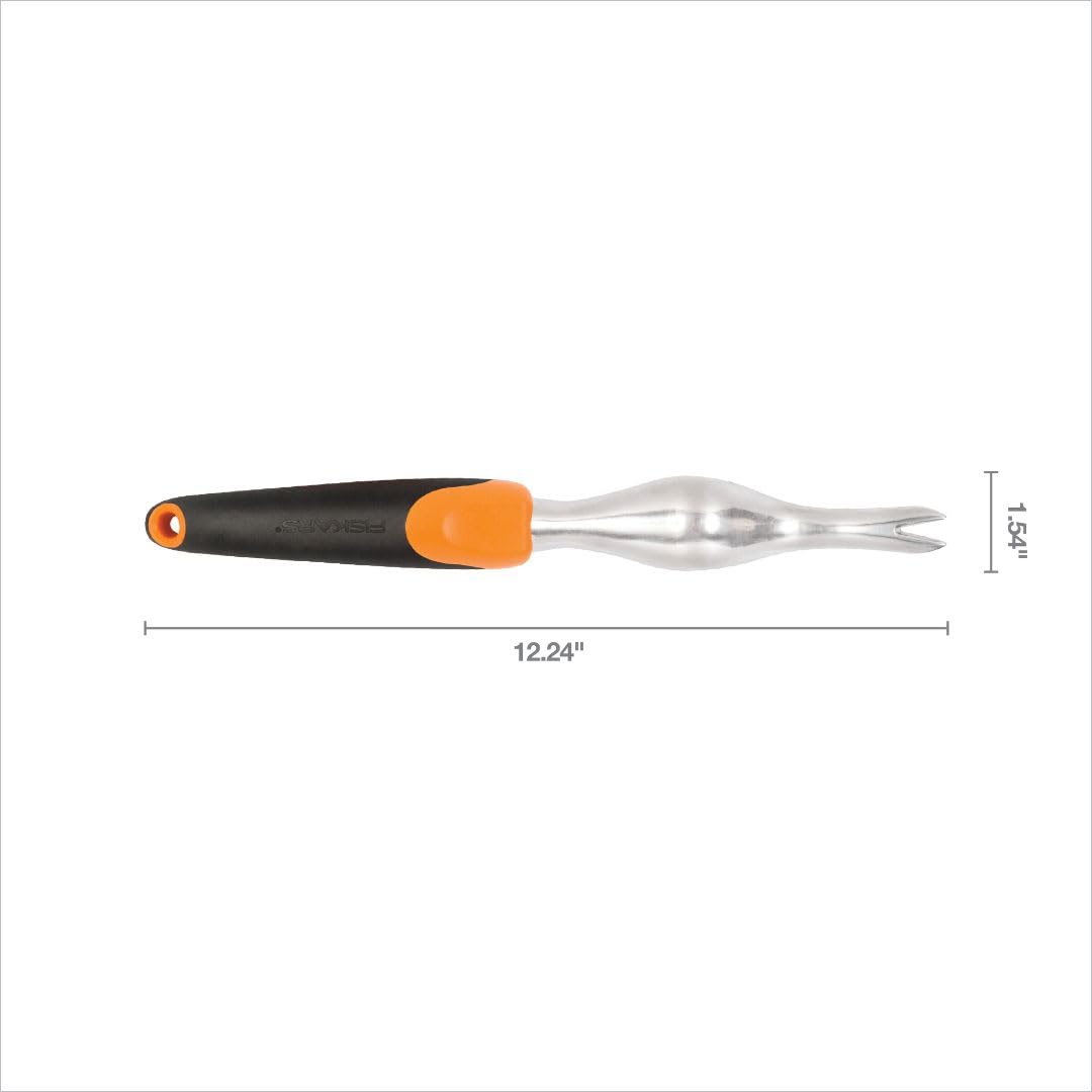 Fiskars Ergo Herramienta de deshierbe, Herramienta de Mano de jardinería Resistente con Mango ergonómico y Agujero para Colgar para Almacenamiento, Elimina malezas y raíces como Dientes de león y