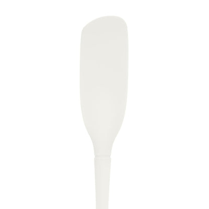 Tovolo Flex-Core Batidora de borde flexible con mango extralargo, cabeza en ángulo que llega por debajo de las cuchillas, espátula de silicona para batidos y cócteles mezclados, 1 EA, blanco