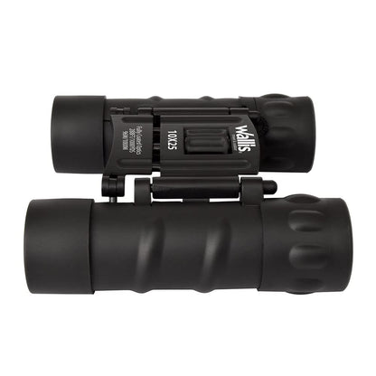 Wallis BI610307 Binocular Compacto Tipo Tejado, Negro, 10 x 25 mm, Revestimiento Rubicon