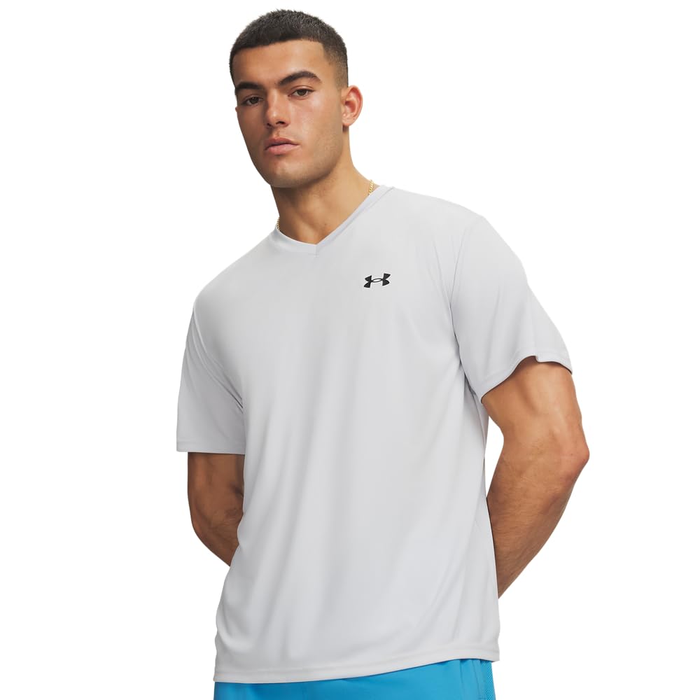 Under Armour Playera de Entrenamiento Cuello V para Hombre - M - (015) Halo Gray - Black