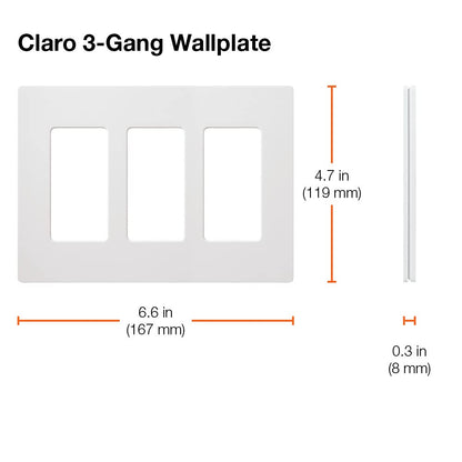 Lutron Claro Placa de pared de 3 pines, 1 paquete, Marrón