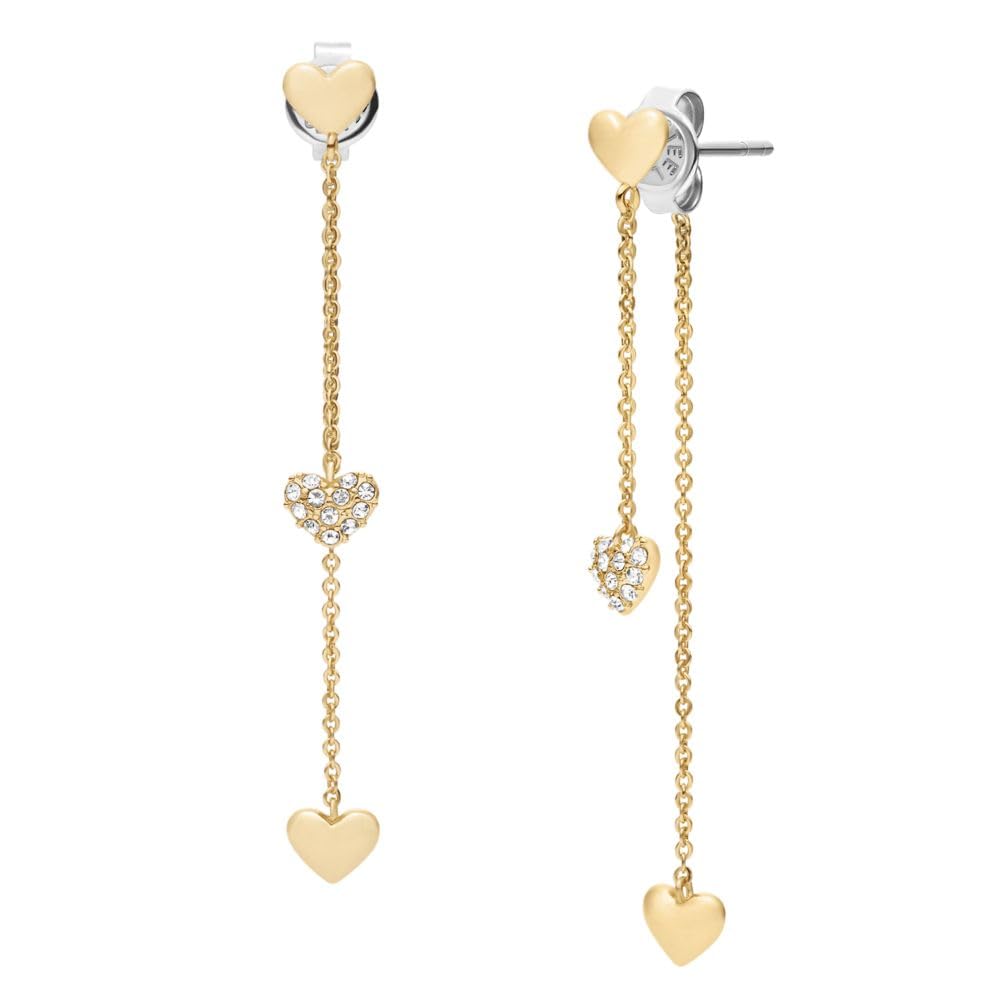 Aretes Fossil Sutton JA7300710 de latón de color dorado para dama
