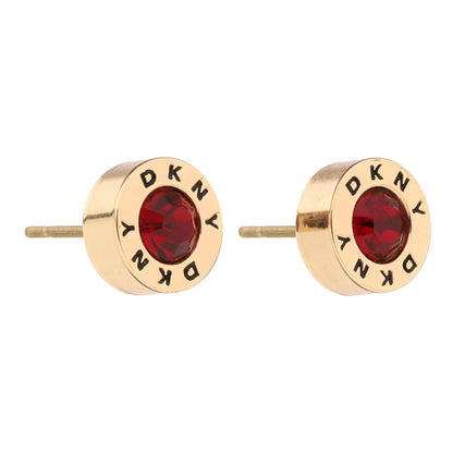 DKNY Aretes Dorado Circular | Pequeño, 1 par, aleación de metales, poste, en pouch de marca