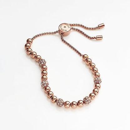 Michael Kors Blush Rush Rose Gold-Tone Bead Bangle Bracelet