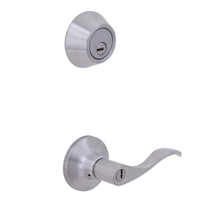 Phillips Combo Cerrojo y Manija para Puerta de Entrada, Nogal - Plata - Llave - Llave