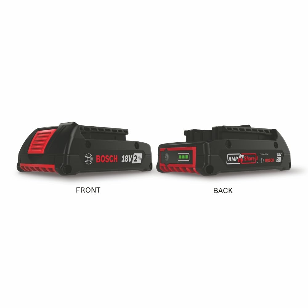 BOSCH BAT612-2PK Baterías de alimentación estándar de iones de litio de 18 V, 2 Ah