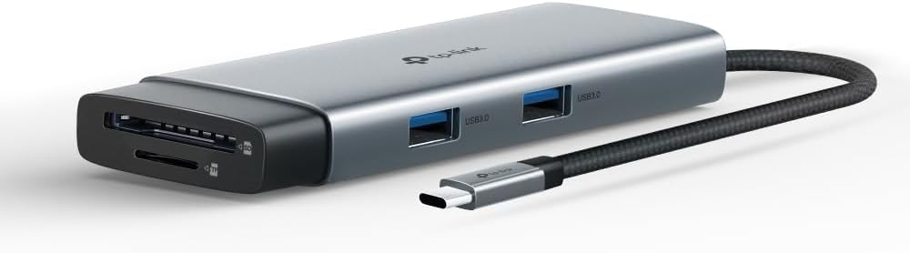 TP-Link UH7021C USB C Hub PD100W, 4K 60Hz HDMI, 1×USB C, 2×USB A, SD y microSD hasta 200MB/s, Plug and Play, Compatible con MacOS, Windows, Linux, iPad OS, iOS, Android