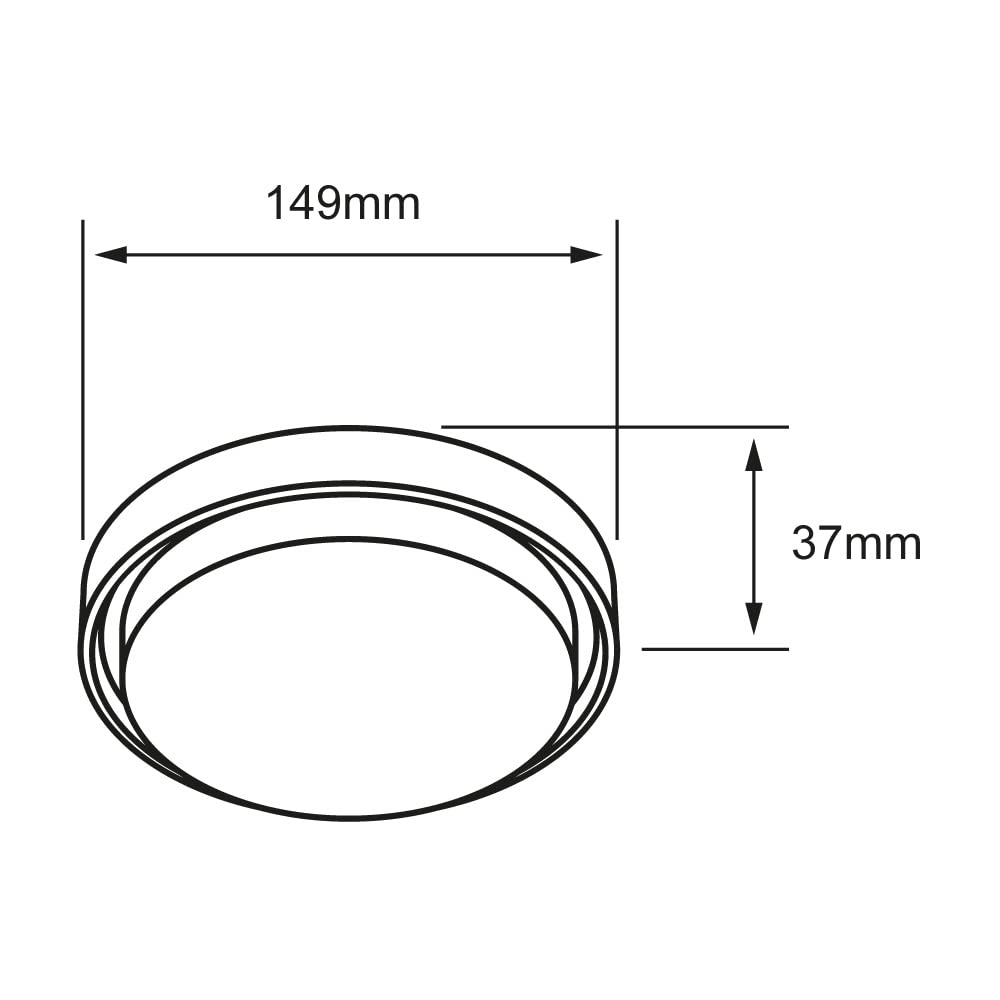 Tecnolite Lámpara Plafón LED 15 W - Luz de Día, IP54, IK05, Lámpara de Techo de Sobreponer Redonda, LED integrado, NENQUE i