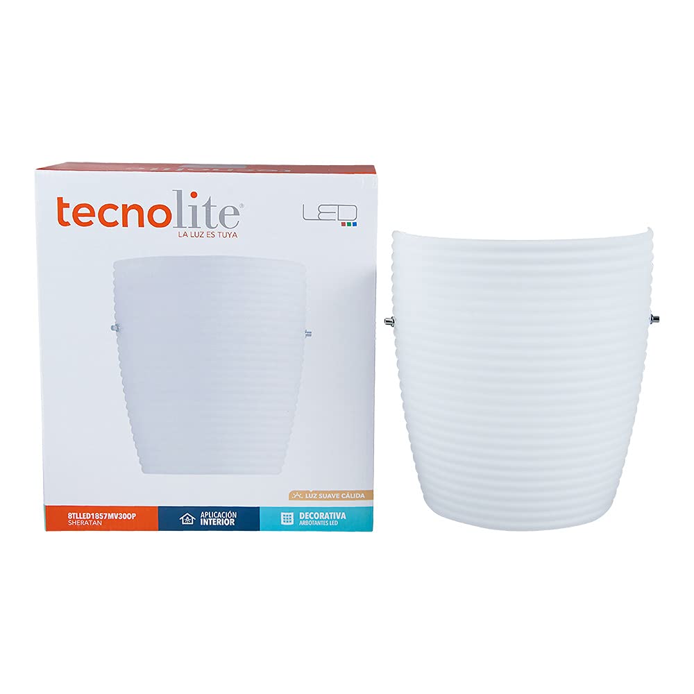 Lámpara LED Interior, Lámpara de Pared, Luz Cálida 3 000 k, 8 W, 100 - 240 V, Tecnolite