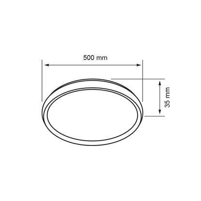 Tecnolite - Lámpara de Techo Plafón LED 36 W, Luz Blanca Ajustable con Aro de Luz, No atenuable