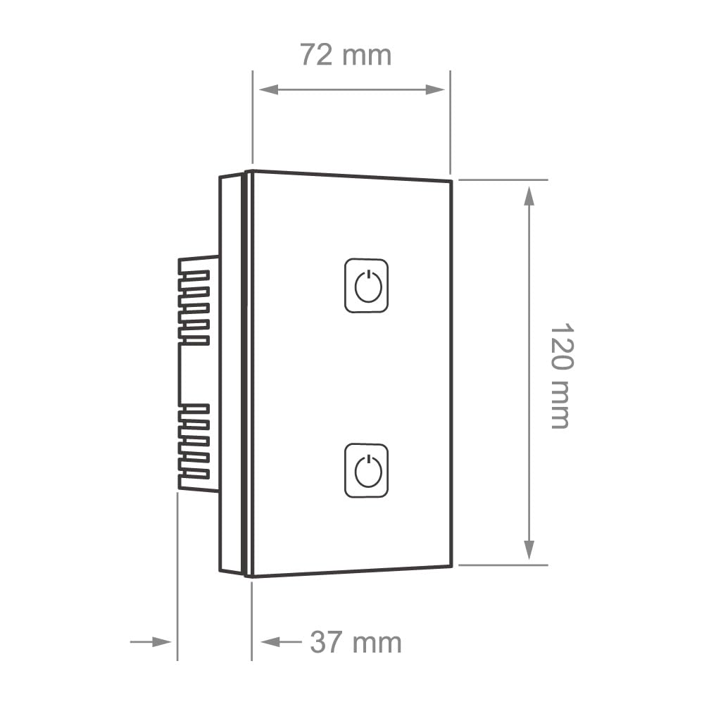 Tecnolite Connect - Apagador Inteligente Táctil WiFi 2 Circuitos, Sin Cable Neutro, Compatible con App móvil, Alexa, Google y Siri, Interruptor Inteligente