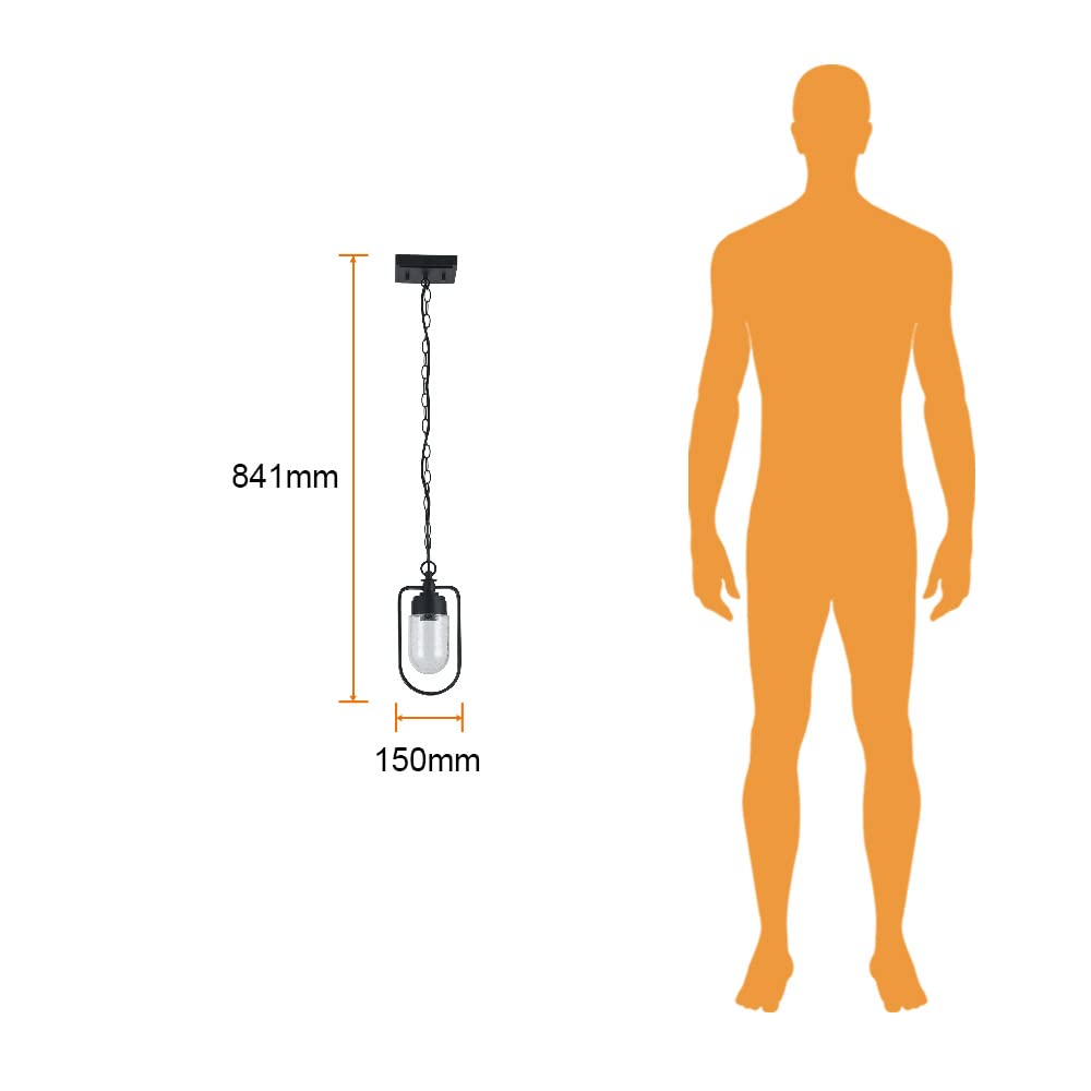Tecnolite Lámpara Colgante de Cristal 1.50 m de Altura, Potencia Máx. 60 W, 1 Base E27, No incluye foco