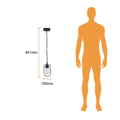 Tecnolite Lámpara Colgante de Cristal 1.50 m de Altura, Potencia Máx. 60 W, 1 Base E27, No incluye foco