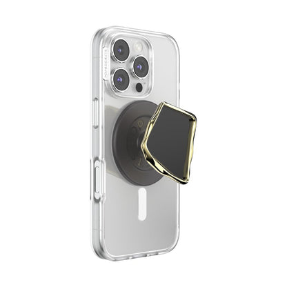 PopSockets - Empuñadura para teléfono MagSafe, Soporte magnético, Soporte para teléfono, Vidrio, Corte obsidiana esmaltado