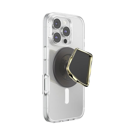 PopSockets - Empuñadura para teléfono MagSafe, Soporte magnético, Soporte para teléfono, Vidrio, Corte obsidiana esmaltado