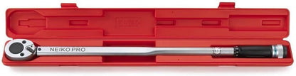 Neiko PRO 03711B Llave dinamométrica de 3/4 pulgadas, unidad SAE de 3/4 pulgadas, 50-300 pies Lb, 34 pulgadas de longitud, llave dinamométrica ajustable, acero chapado en cromo vanadio Cr-V