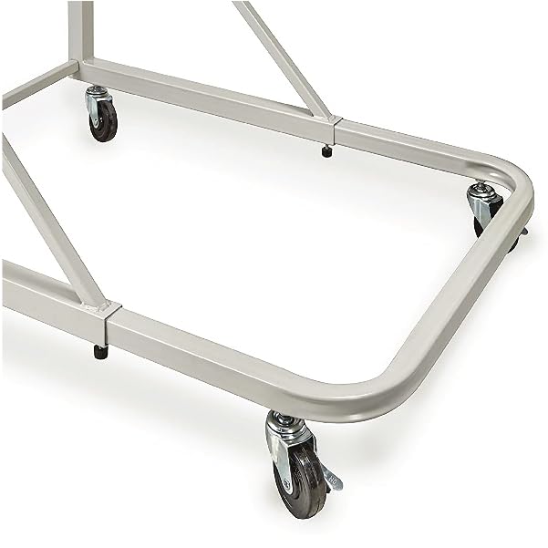 Adir Soporte Rodante Para Planos Acero | Beige arena, 12 soportes pivotantes, altura ajustable 116.8-167.6 cm, longitud ajustable 72.4-118.1 cm