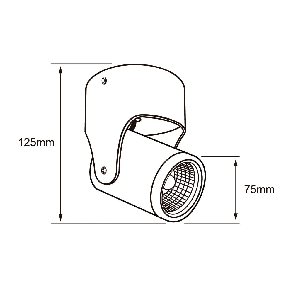 Tecnolite Lámpara Spot LED de Sobreponer Dirigible 10 W, Luz Suave Cálida, IRC 90, LED integrado