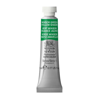 Winsor & Newton Acuarela Professional en Tubo 5 ml, Varios Colores - Tubo de 5 ml - 5 ml Tubo - Verde (Winsor Green Yellow Shade 721)