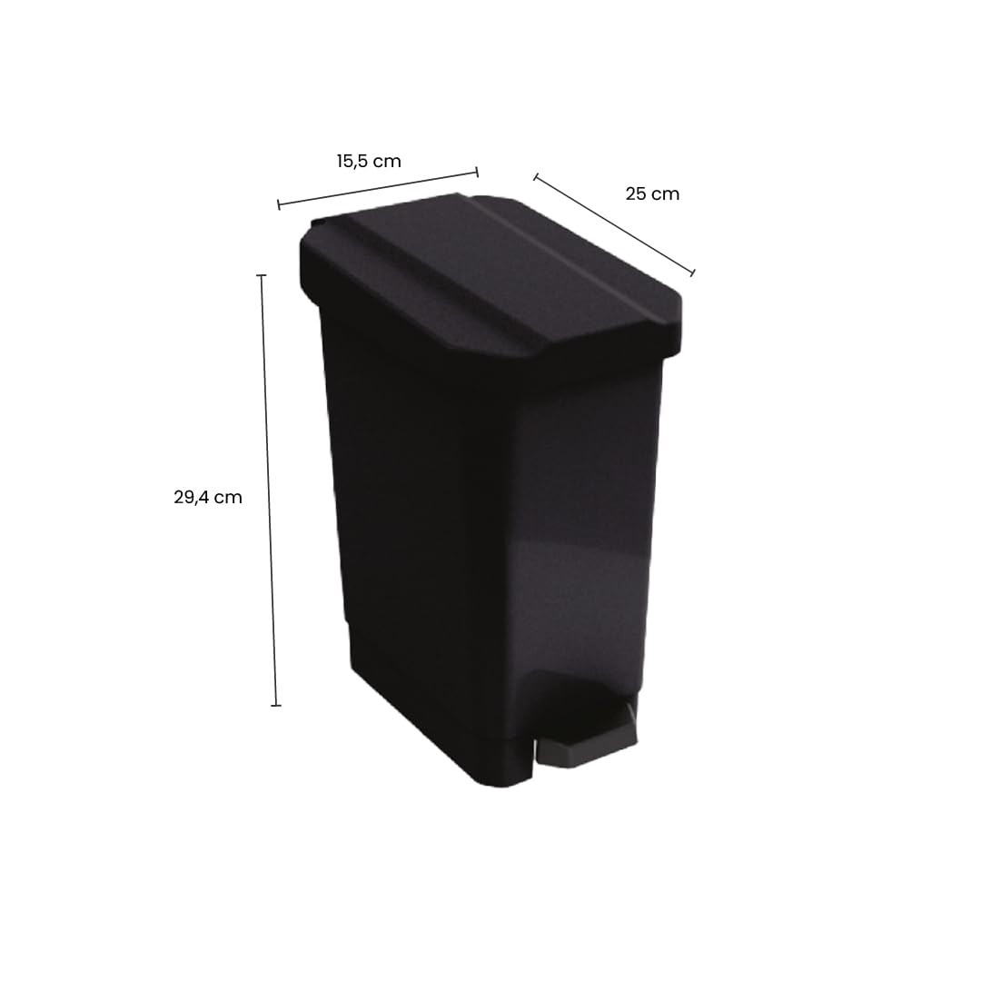 Papelera de 5L con Pedal, Tapa y Plástico Resistente – Basurero Compacto para Espacios Reducidos como Baño y Oficina