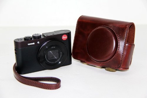 MegaGear "Ever Ready" Protective Leather Camera Case, Bag for Case for Panasoníc LF1 (Dark Brown)