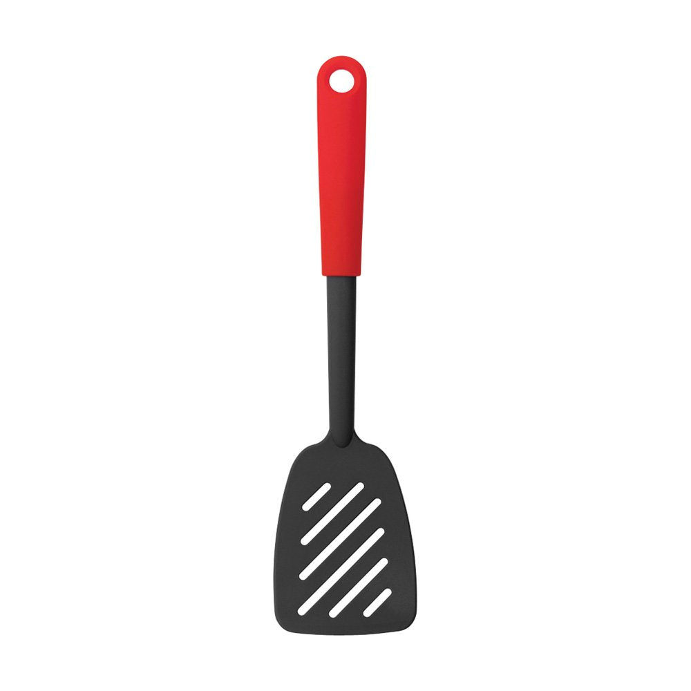 Brabantia 106224 Nylon 1pieza(s) - Espátula de cocina (Negro, Rojo, Nylon, Con agujero en la empuñadura para colgar, 220 °C, 72 mm, 3 cm)