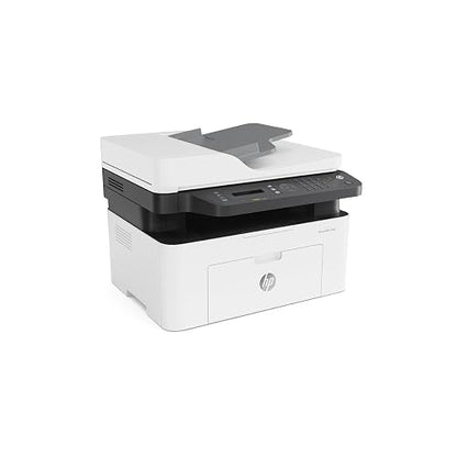 HP Impresora Multifuncional Láser MFP 137fnw, Impresión en Negro, Dúplex, (Doble Cara) Manual, WiFi, USB, Ethernet, Smart App, Imprime, Copia y Escaneado, Fax (4ZB84A)