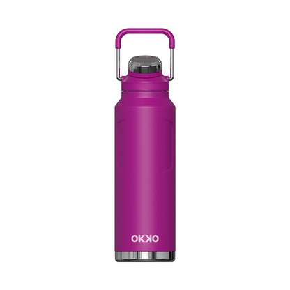 OKKO Termo Rino 32 oz / 946 ml – Botella Térmica de Acero Inoxidable, Mantiene Bebidas Frías y Calientes, Ideal para Agua, Café y Estilo de Vida Activo, Color Rosa