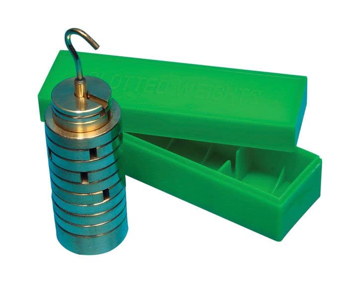 United Scientific™ WHST13 Juego de pesas ranuradas de latón premium con colgador y funda, juego de 13 piezas