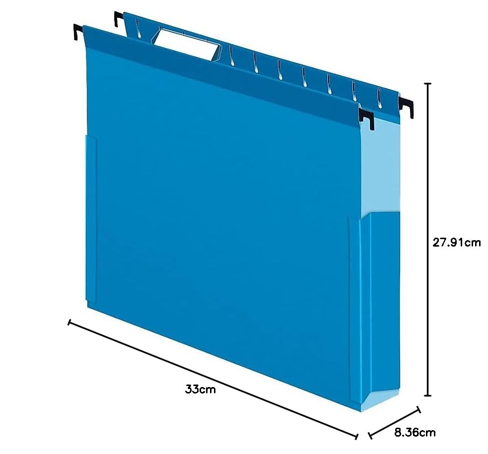 Oxford Pendaflex 59202 SureHook - Archivos de caja para colgar reforzados, 2 pulgadas con lados, letra, azul (caja de 25)
