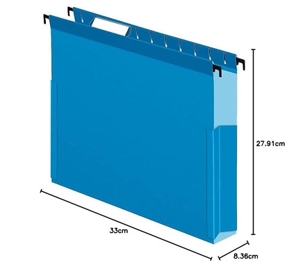 Oxford Pendaflex 59202 SureHook - Archivos de caja para colgar reforzados, 2 pulgadas con lados, letra, azul (caja de 25)