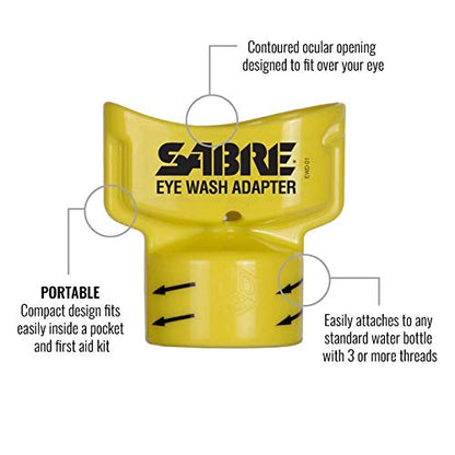 SABRE Adaptador para Lavado de Ojos – Convierte la Botella de Agua en un Dispositivo de Lavado de Ojos – Descarga contaminantes Desde el Ojo
