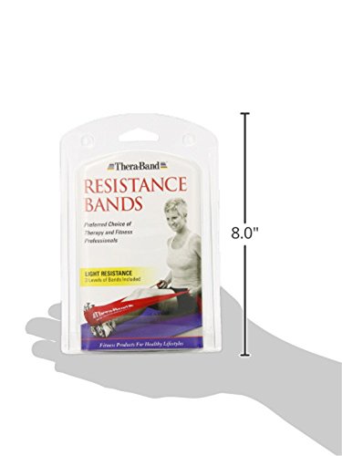 TheraBand Juego de Bandas elásticas de Resistencia Profesionales, de látex, para Ejercicios de Cuerpo,rehabilitación, Set - Yellow/Red/Green