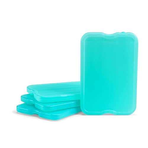 Cool Coolers by Fit & Fresh Paquete de 4 Paquetes de Hielo Delgados XL, Paquetes de Hielo Reutilizables para fiambreras o enfriadores, Color Verde