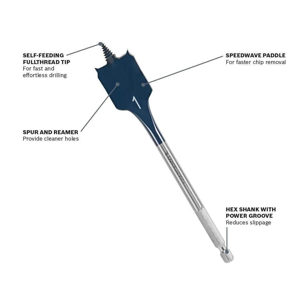 Bosch SET BROCA ESPADA DARE DEVIL 3/8'' - 1 1/4'' 10 pz.