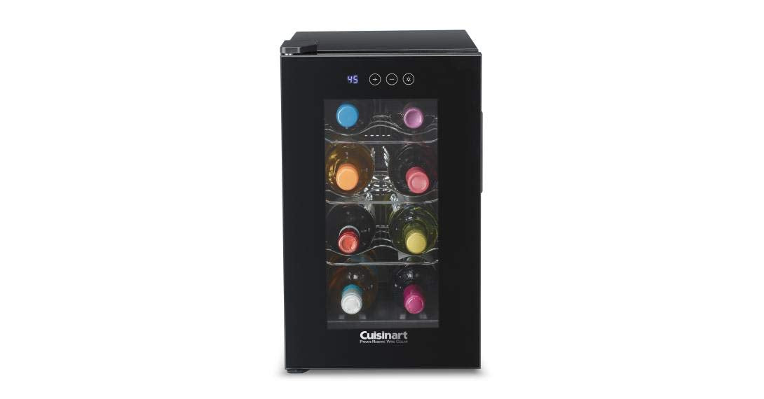 Cuisinart Enfriador de Vino 8 Botellas CWC-800CEN Acero Inoxidable | Enfria hasta 8 botellas, temperatura ajustable 4°-20°C, sistema silencioso y pantalla LED táctil. Botellas de 750 ml y 900 ml