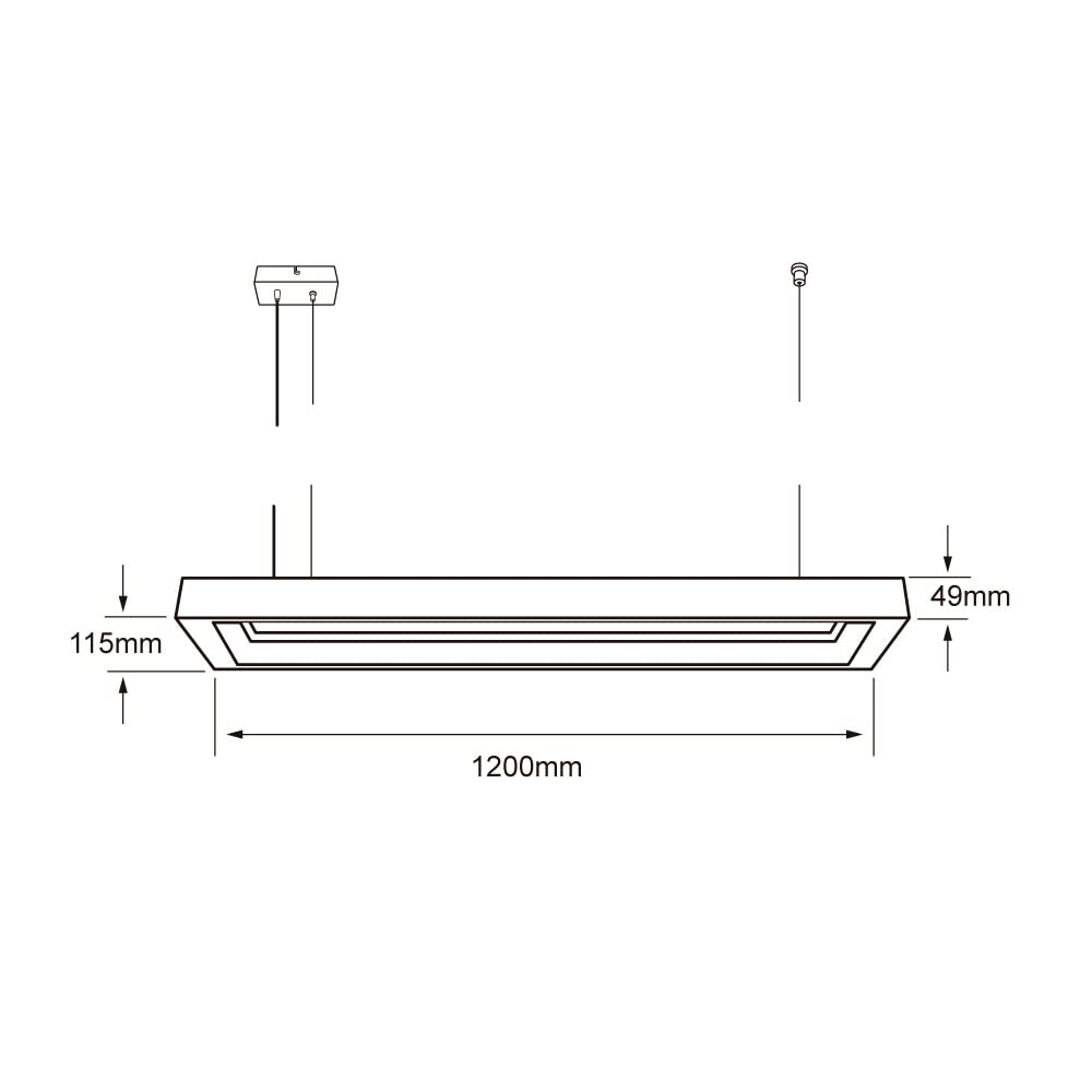 Tecnolite Lámpara de interior LED atenuable para suspender, 40 W, Luz blanca neutra