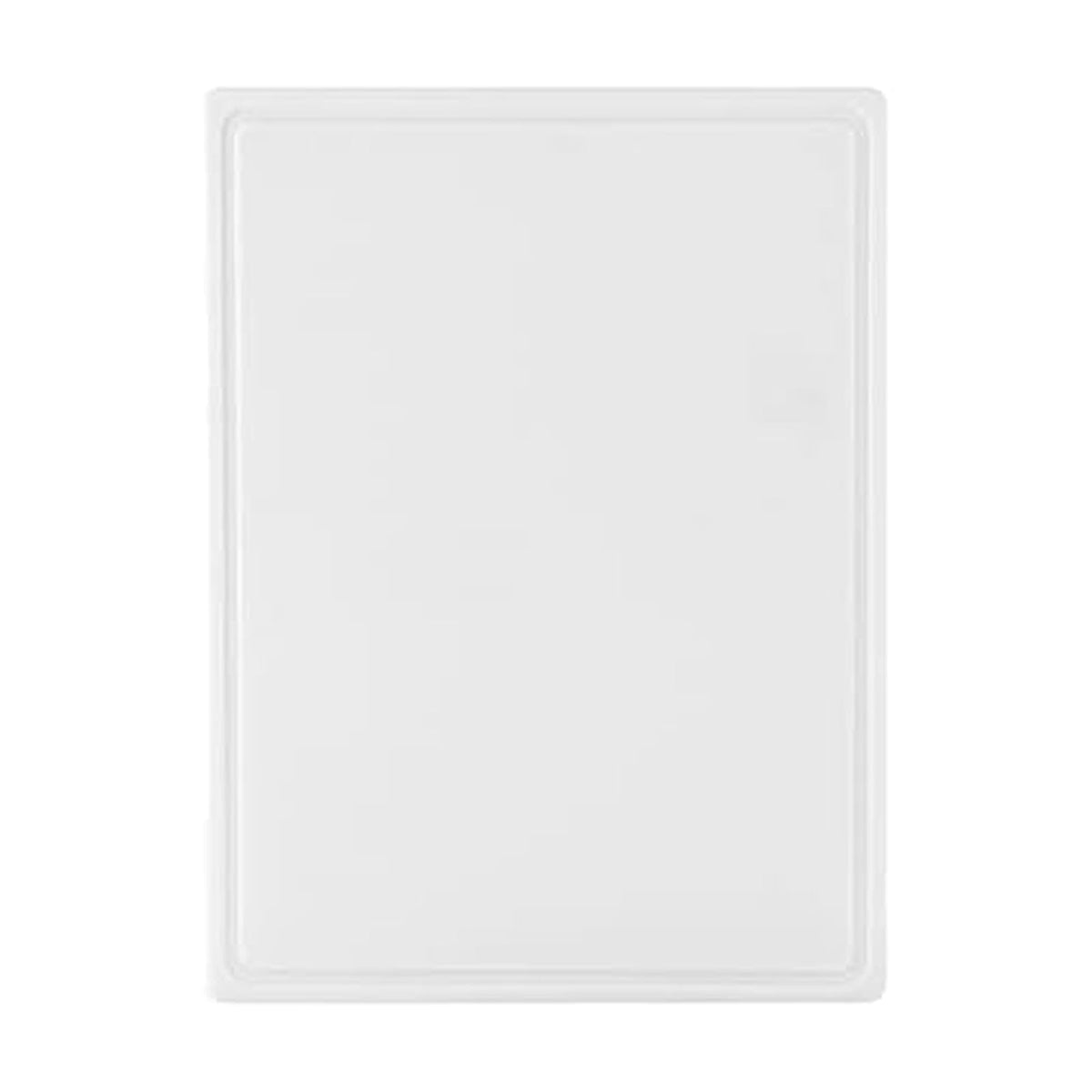 FARBERWARE - Tabla de cortar de plástico extragrande, 15 x 20 pulgadas, apta para lavaplatos, con ranura para jugos, superficie antideslizante, duradera, color blanco