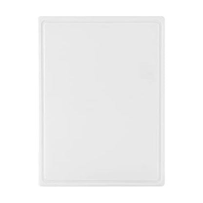 FARBERWARE - Tabla de cortar de plástico extragrande, 15 x 20 pulgadas, apta para lavaplatos, con ranura para jugos, superficie antideslizante, duradera, color blanco