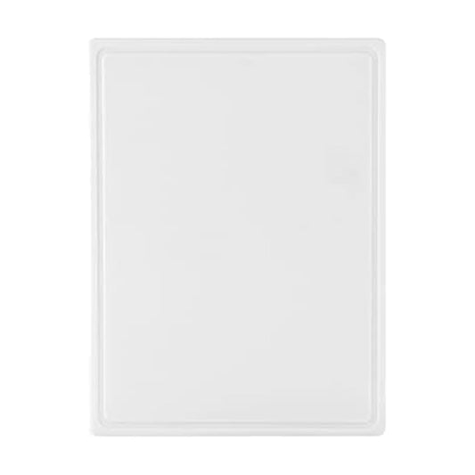 FARBERWARE - Tabla de cortar de plástico extragrande, 15 x 20 pulgadas, apta para lavaplatos, con ranura para jugos, superficie antideslizante, duradera, color blanco