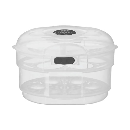 Evenflo Advanced Esterilizador para Microondas, 4 Piezas, Incluye Rejilla, Pinzas y Taza Medidora, Libre de BPA