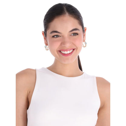 Anne Klein Aretes Dorado Circular para Mujer | Pequeño, cierre clip, aleación de metales, 1 par