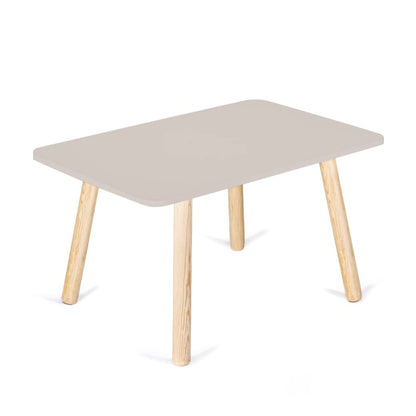 DUDUK Mesa Rectangular Infantil de Madera, Estilo Montessori, 2 a 9 años - 90 cm x 60 cm x 50 cm - Gris claro