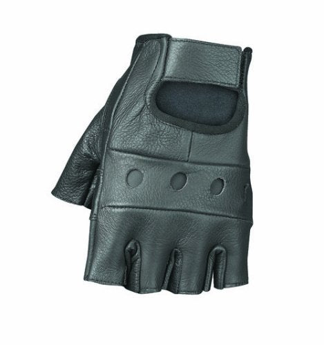 Raider Guantes sin Dedos de Piel BCS-500-M, Negro, M