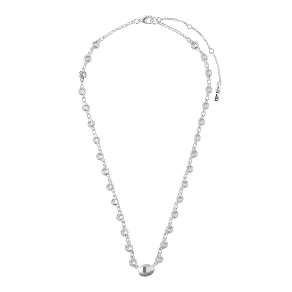 Nine West Collar Plateado Circular Para Mujer