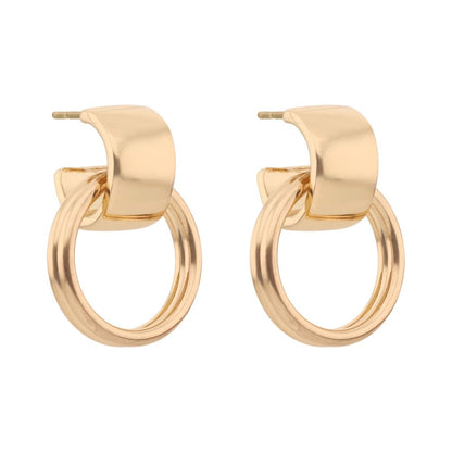 Anne Klein Aretes Dorado Circular para Mujer | Pequeño, forma circular, cortos, cierre poste, aleación de metales, baño dorado